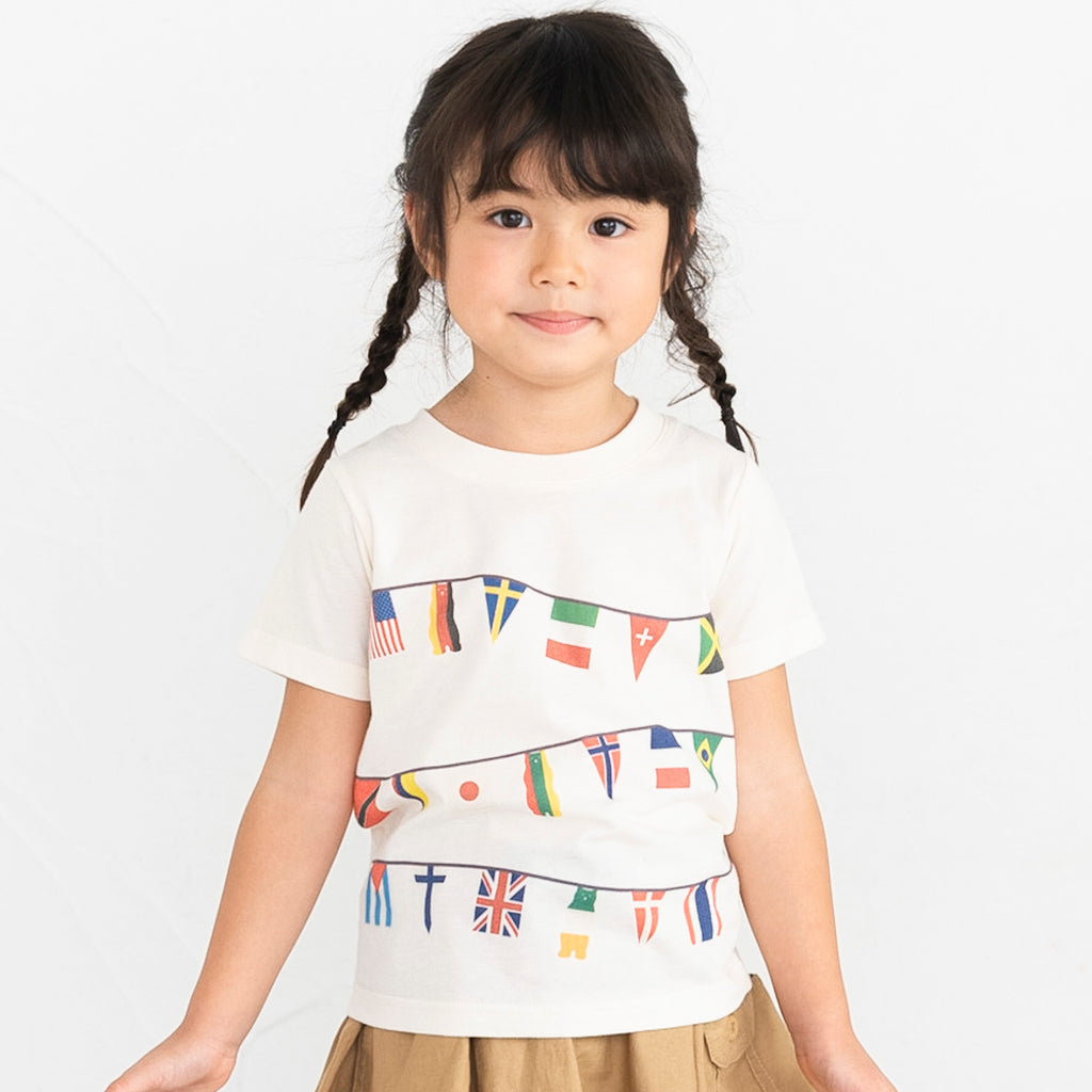 【SALE 30%OFF】ami amie : ワールドフラッグズTシャツ/231013