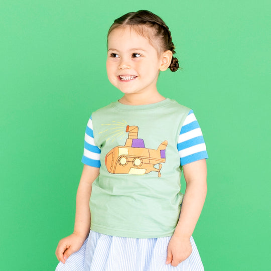 【SALE 30%OFF】ami amie : ニット袖潜水艦Tシャツ/231018