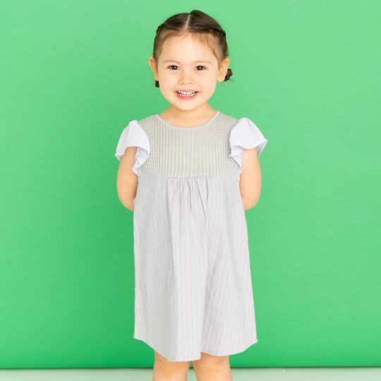 【SALE 30%OFF】ami amie : シフォンフリル袖ケーブルニットトップ切替ワンピース/231023