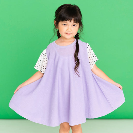 【SALE 30%OFF】ami amie : ドットシフォン袖Aラインワンピース/231024