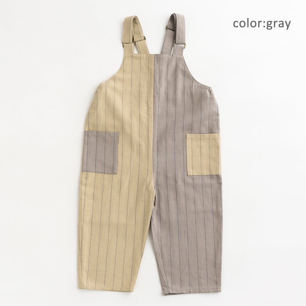 【SALE 30%OFF】ami amie : カラー切替ストライプサロペット/231025