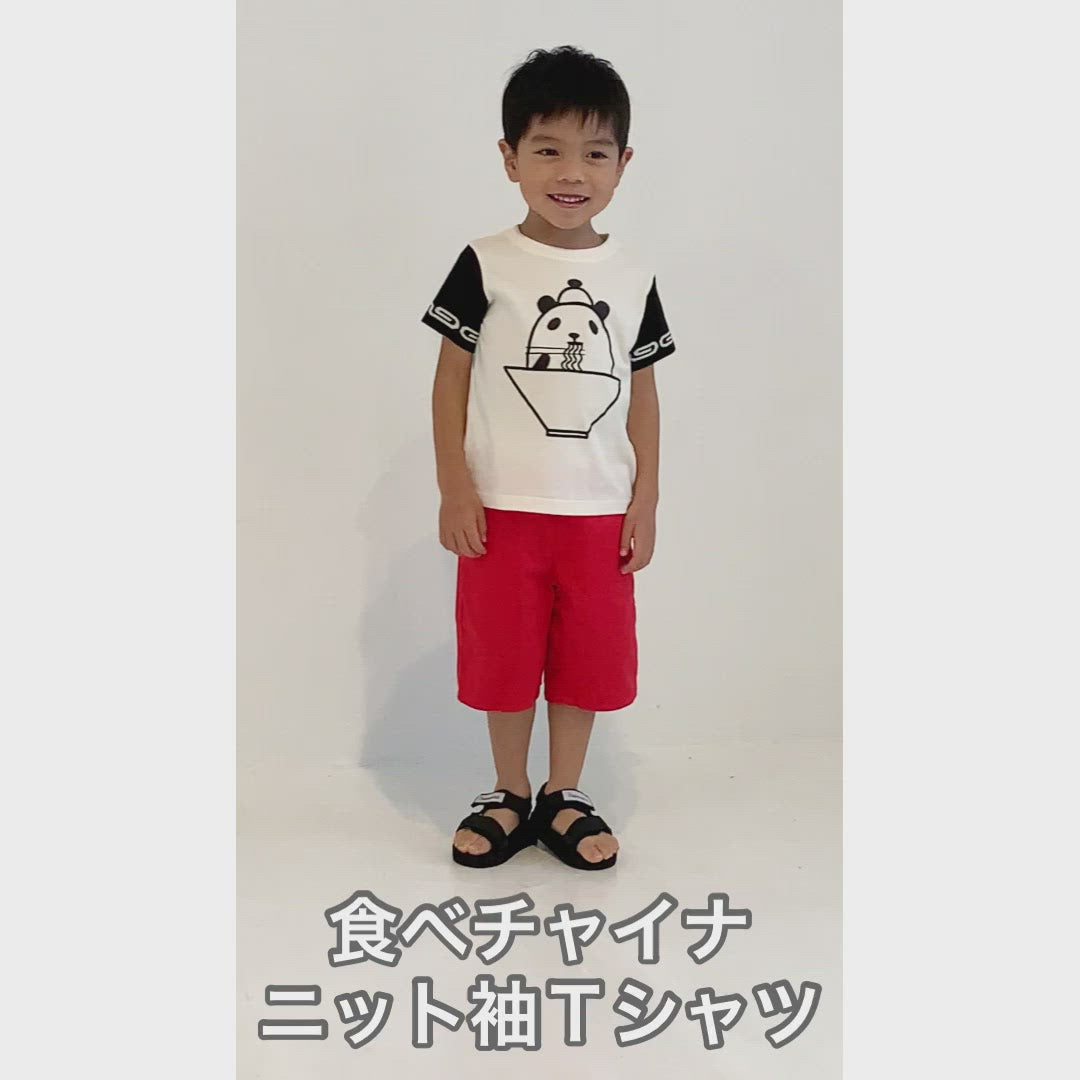 【BIG SALE 30%OFF】ami amie :食べチャイナニット袖Tシャツ/221021