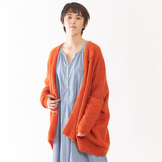 ZERO FLOOR:モヘヤ混ヘアリーカーディガン/RIT-04