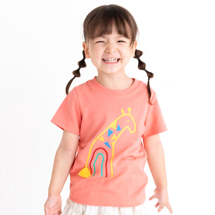 【SALE 30%OFF】ami amie :キリンレインボー和紙Tシャツ/221014