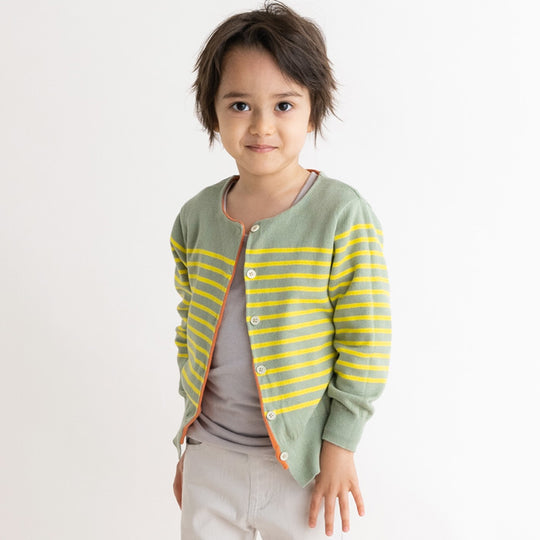 【SALE 30%OFF】ami amie : リバーシブルボーダーカーディガン/223007