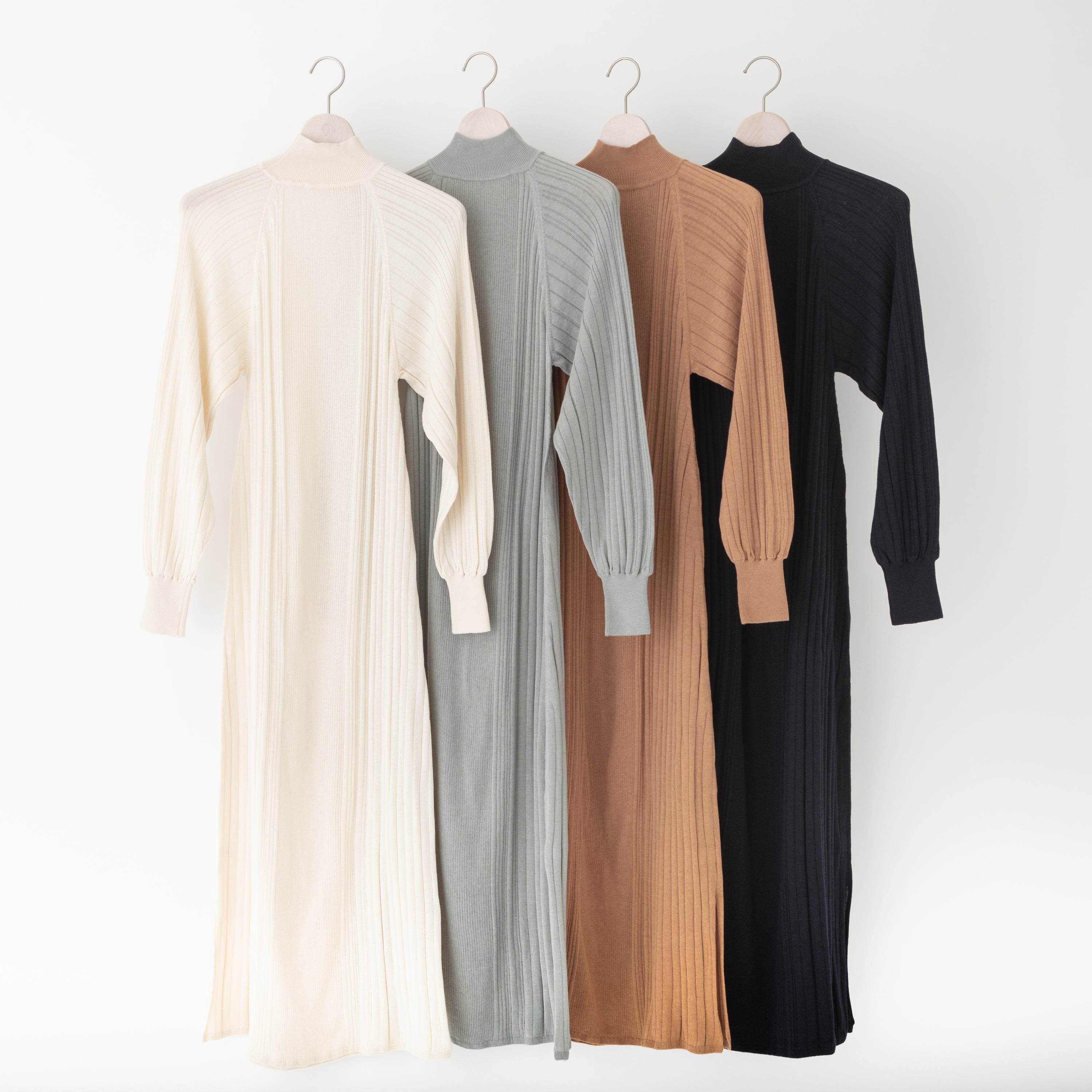 NETENE.：Fika Random Rib Knit Dress フィーカ ランダムリブニットワンピース