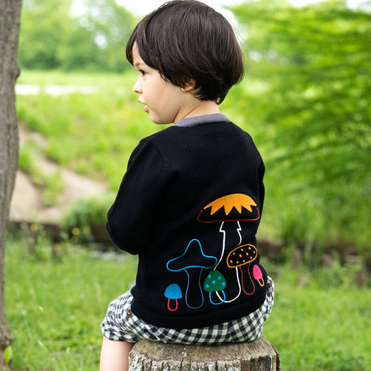 【SALE 30%OFF】ami amie : きのこ刺繍カーディガン/223010